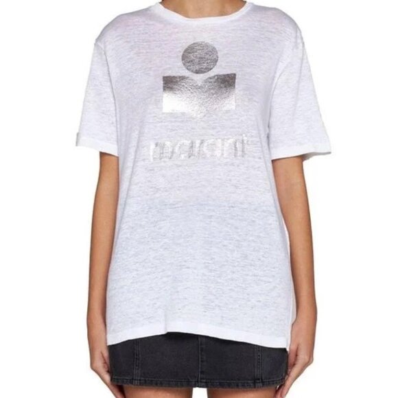 Isabel Marant White Logo T-Shirt - Picture 1 of 7